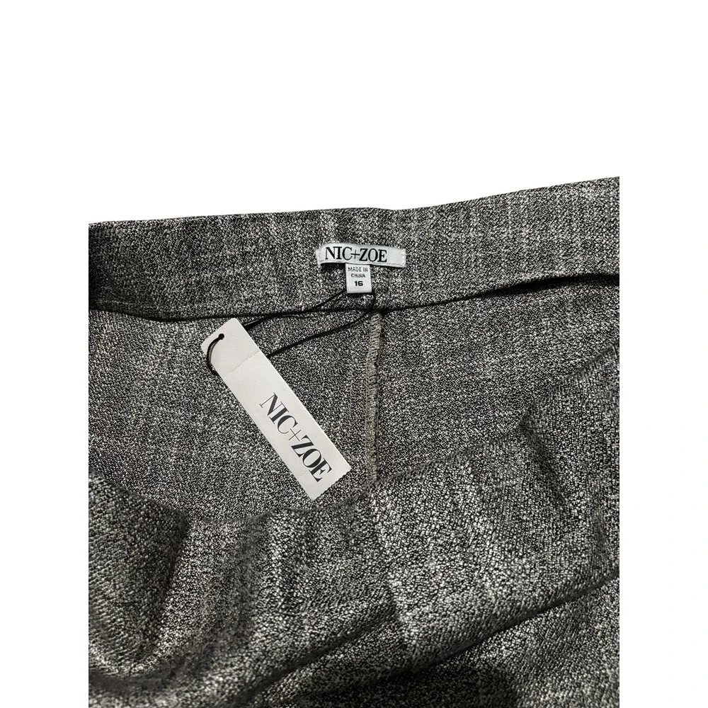 Nic+Zoe Pants 16 Tweed City Straight Leg Womens Neutral Mix Tan Taupe NWT‎